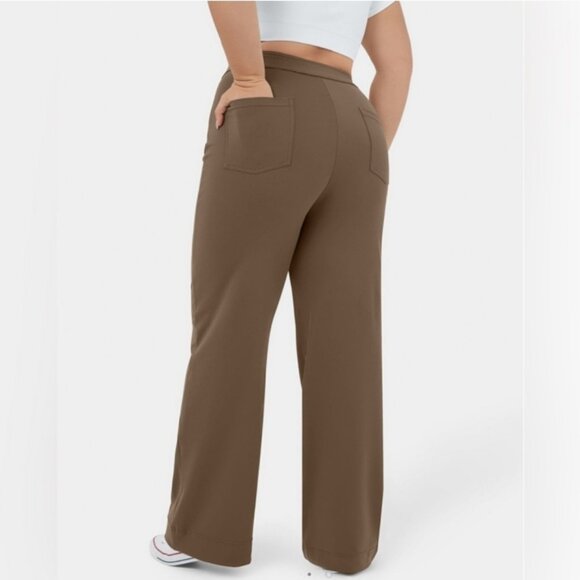 Halara High Waisted Button Multiple Pockets Straight Leg Casual Pants Size XL - Picture 2 of 11